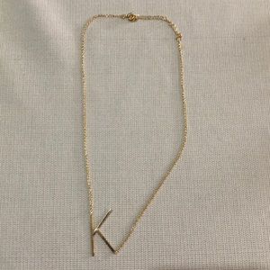 “K” gold initial necklace